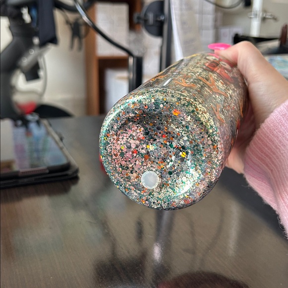 F-CAW-F Chicken 16oz Double-Walled Acrylic Glitter Tumbler with Straw Buddy - Picture 8 of 10